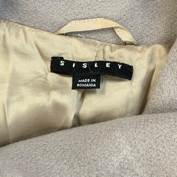 Sisley Womens Size 6 Euro 42 Cashmere Wool Blend Warm Swing Top Button Coat - Picture 7 of 9